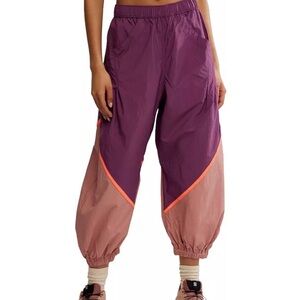 Free People Purple and Pink Track Pants
